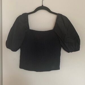 Abercrombie Puff Sleeve Smocked Top